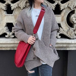 Balenciaga Brown Wool Cardigan